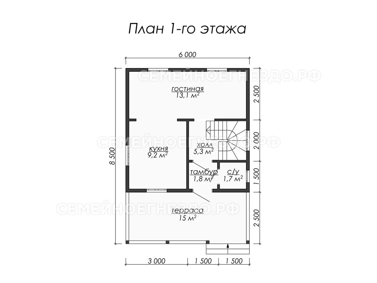 Планировка Каркасный дом № 0003