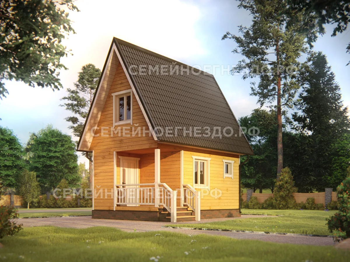 Баня из бруса №050 — вид 1