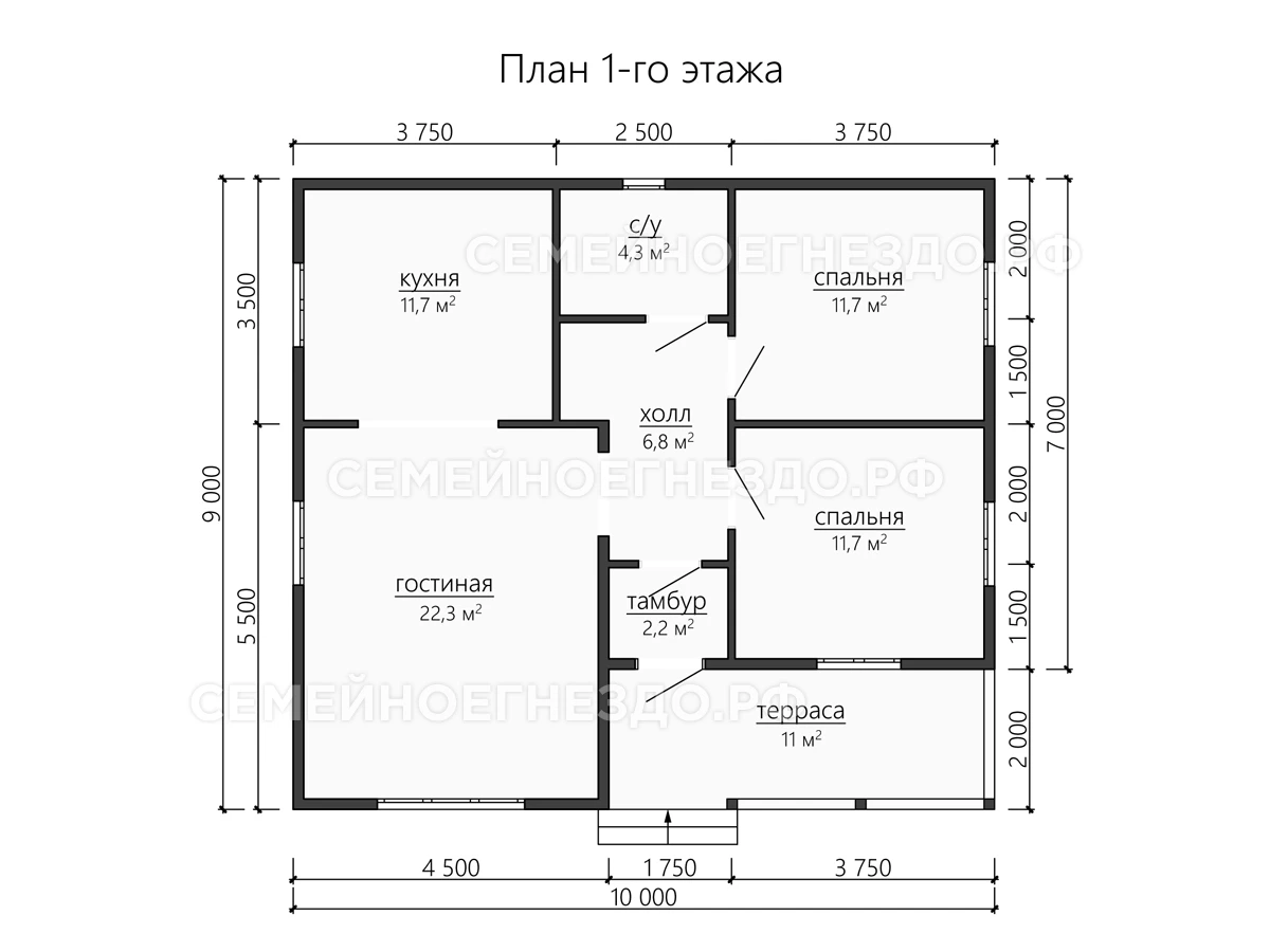 Планировка Каркасный дом № 0193