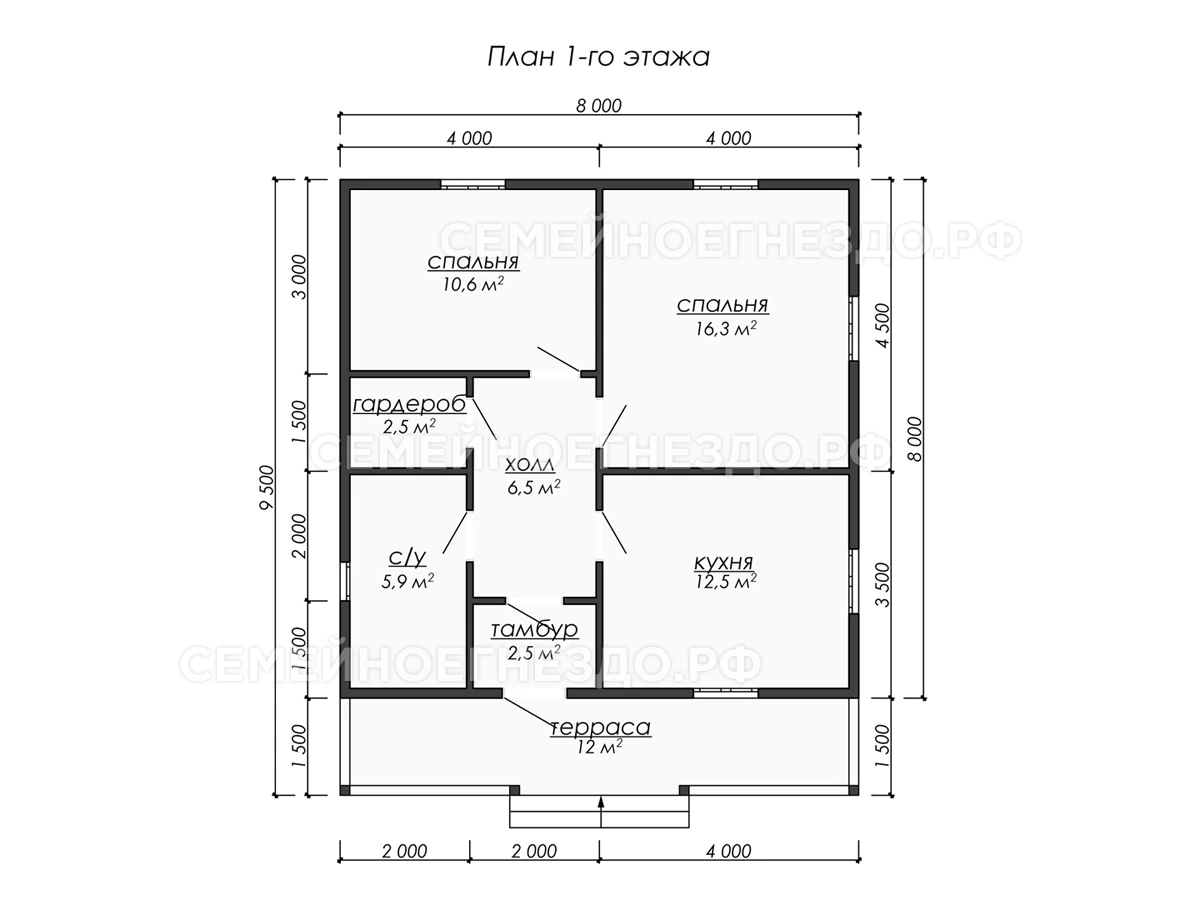 Планировка Каркасный дом № 0210