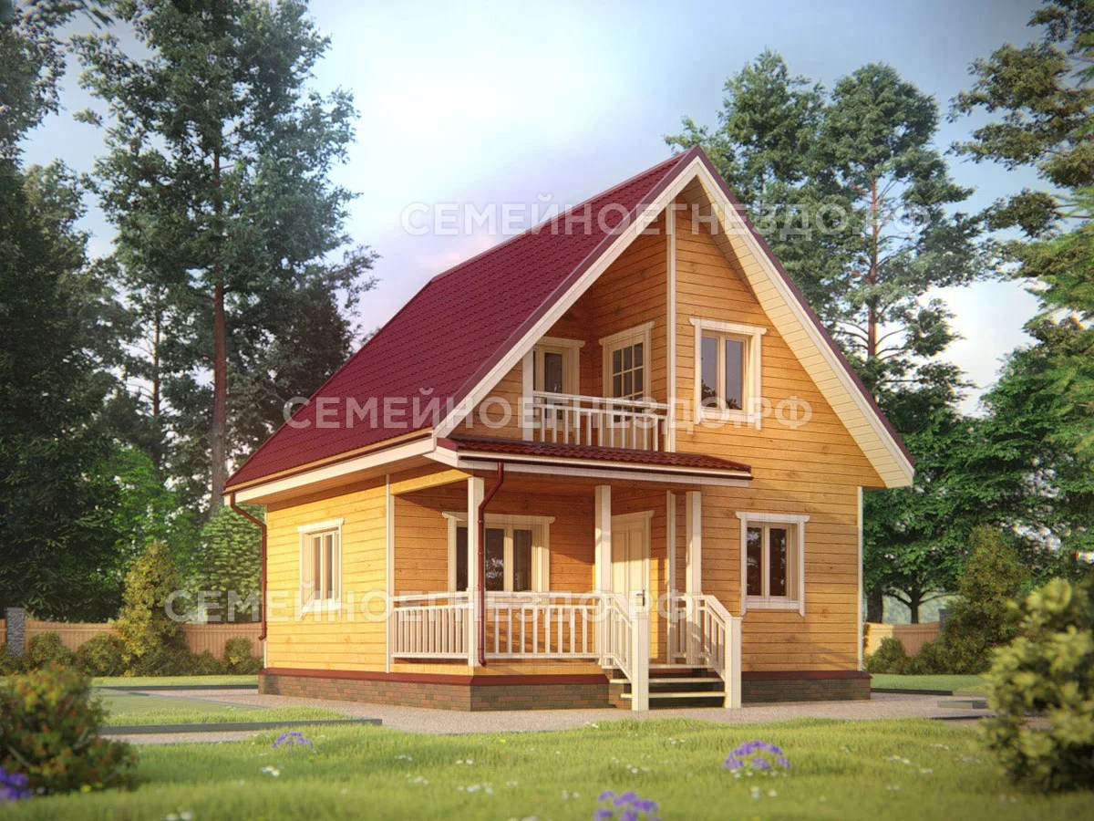 Брусовой дом № 0015 — вид 1