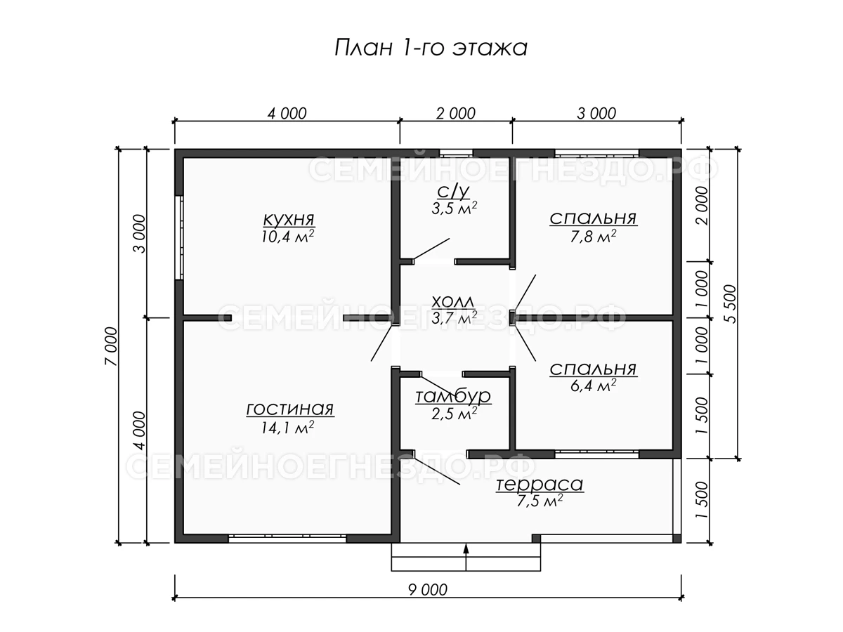 Планировка Брусовой дом № 0300