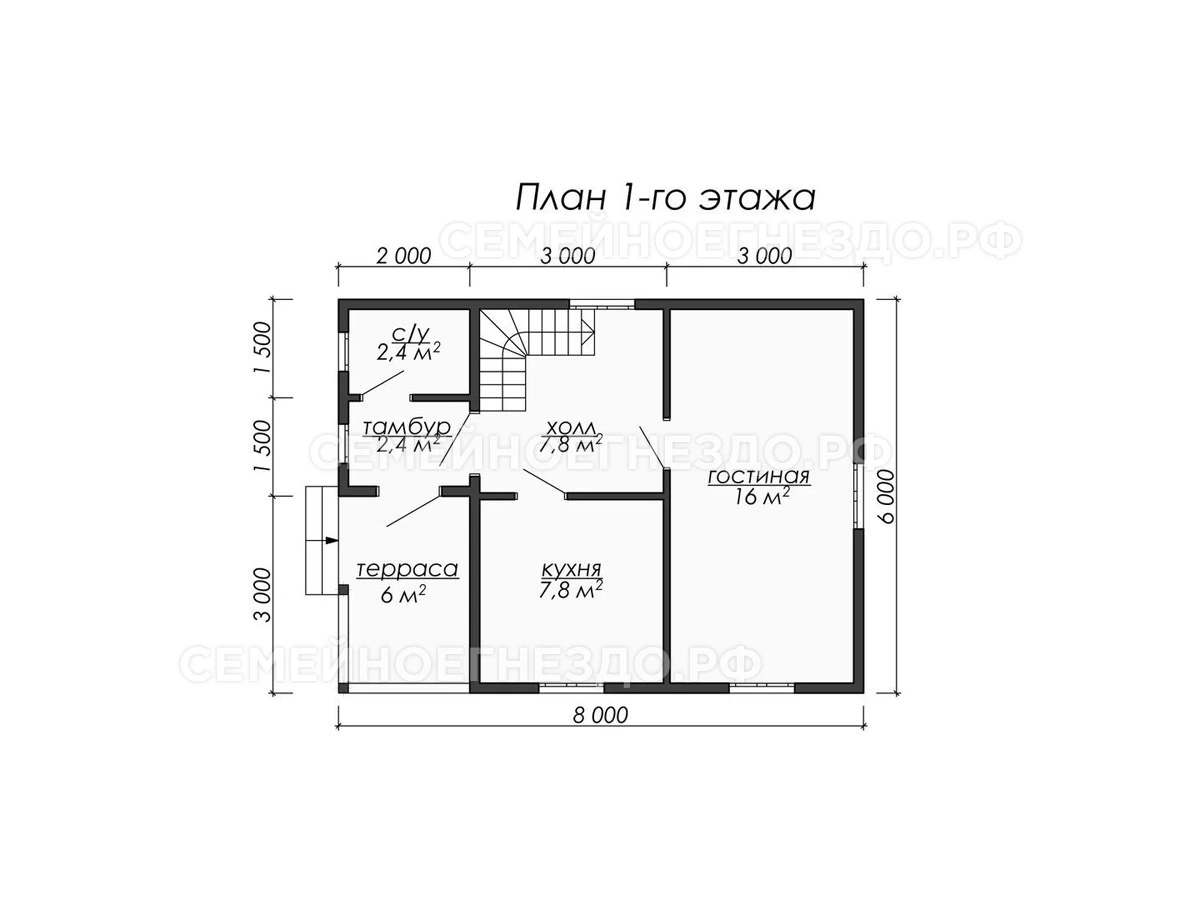 Планировка Каркасный дом № 0075