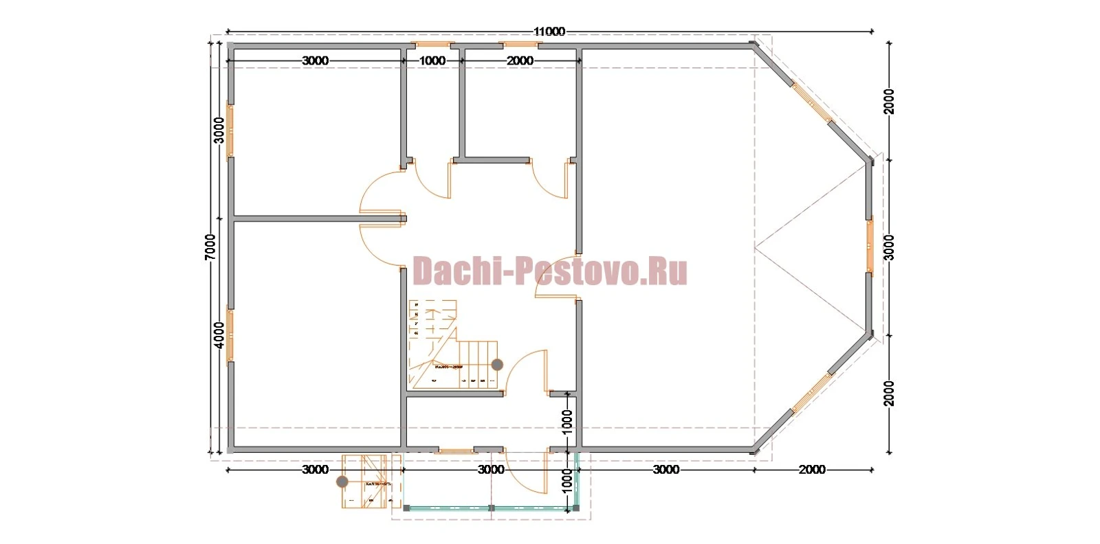 Планировка Брусовой дом №106