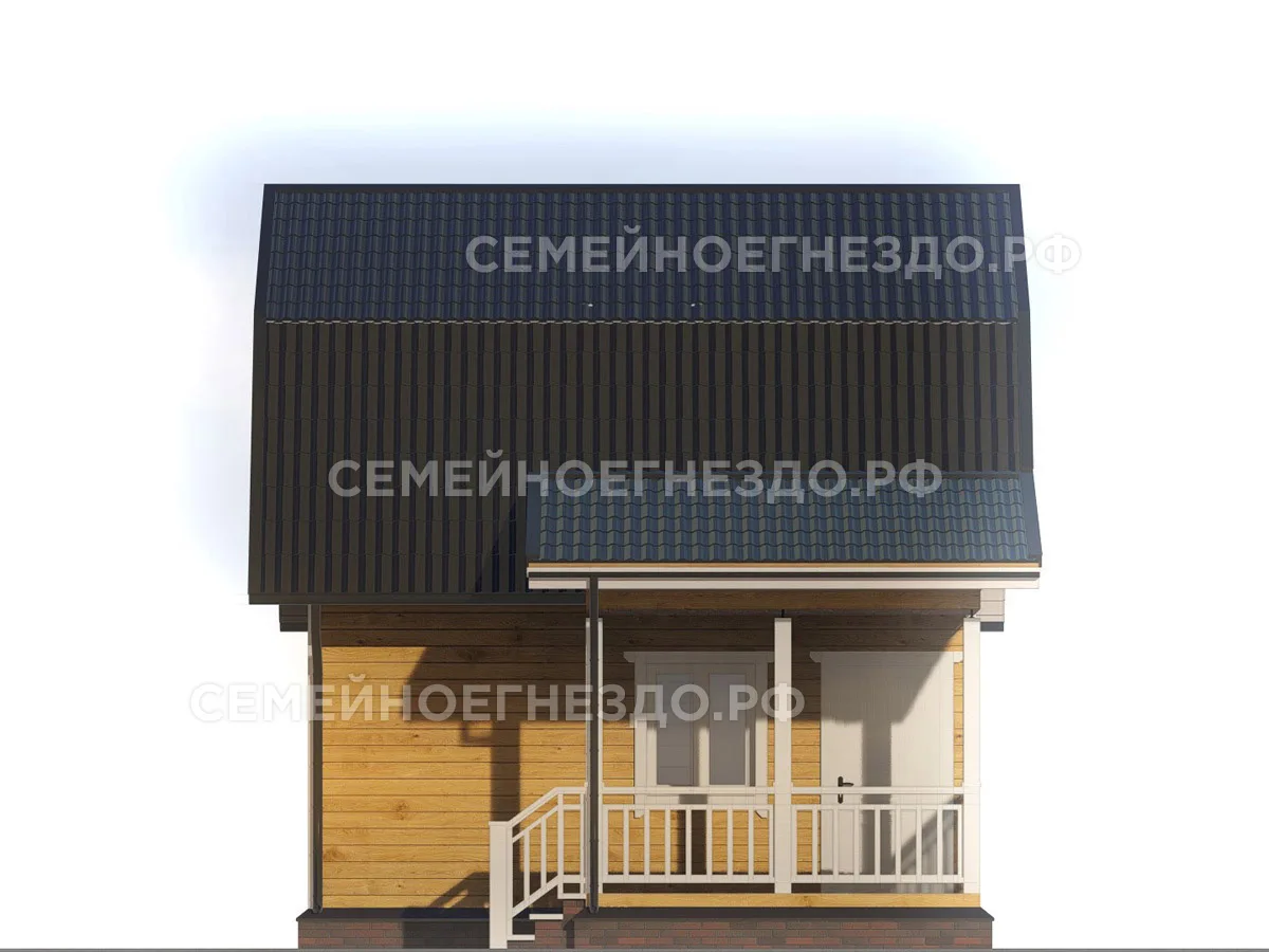 Брусовой дом № 0008 — вид 3