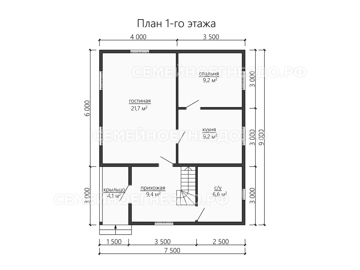 Планировка Каркасный дом № 0175
