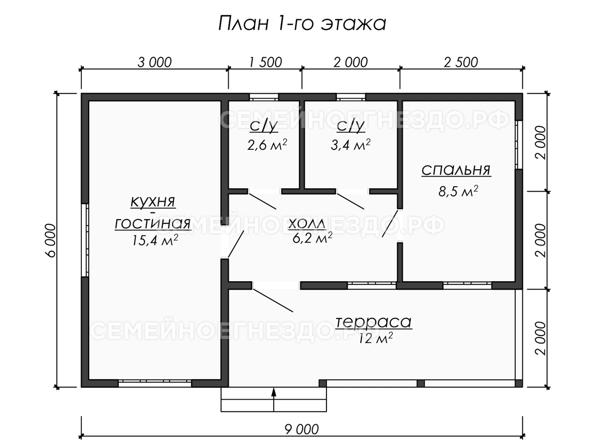 Планировка Брусовой дом № 0243