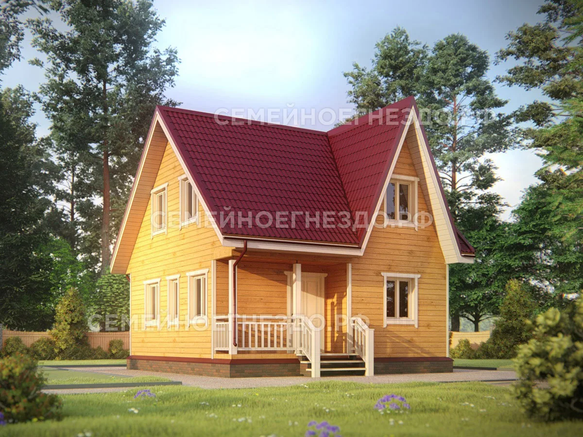 Брусовой дом № 0017 — вид 1