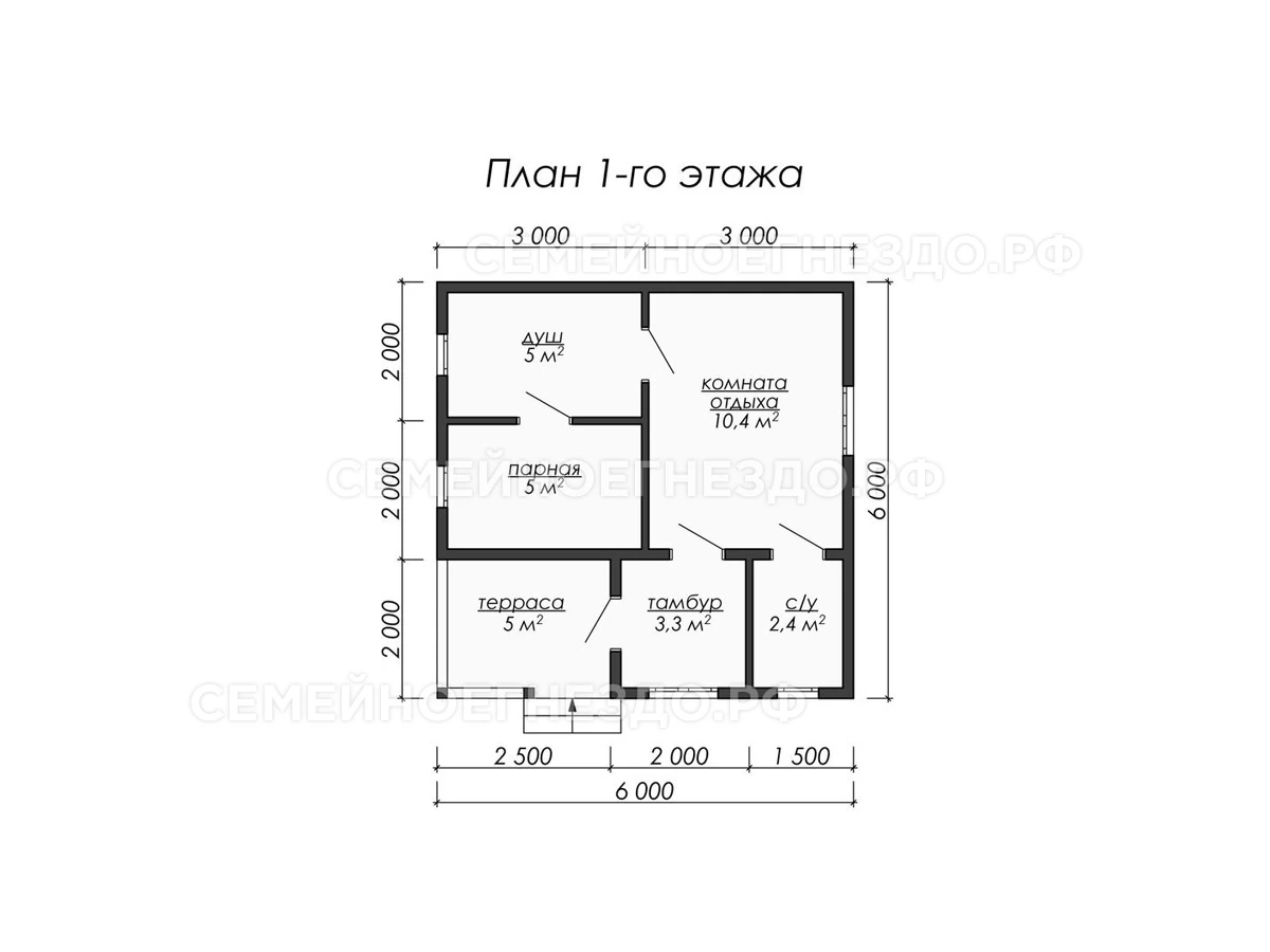 Планировка Баня из бруса №015