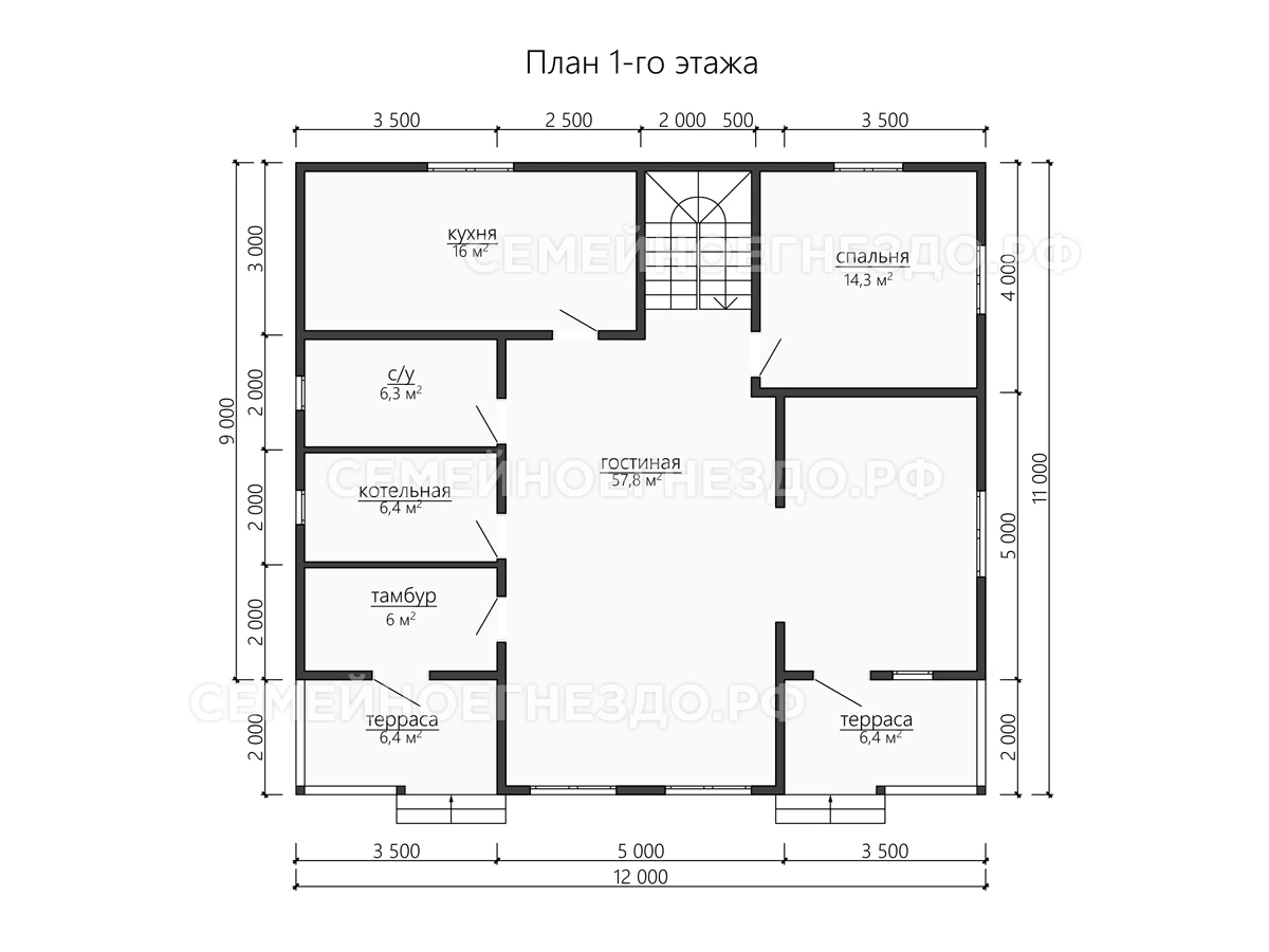 Планировка Брусовой дом № 0194