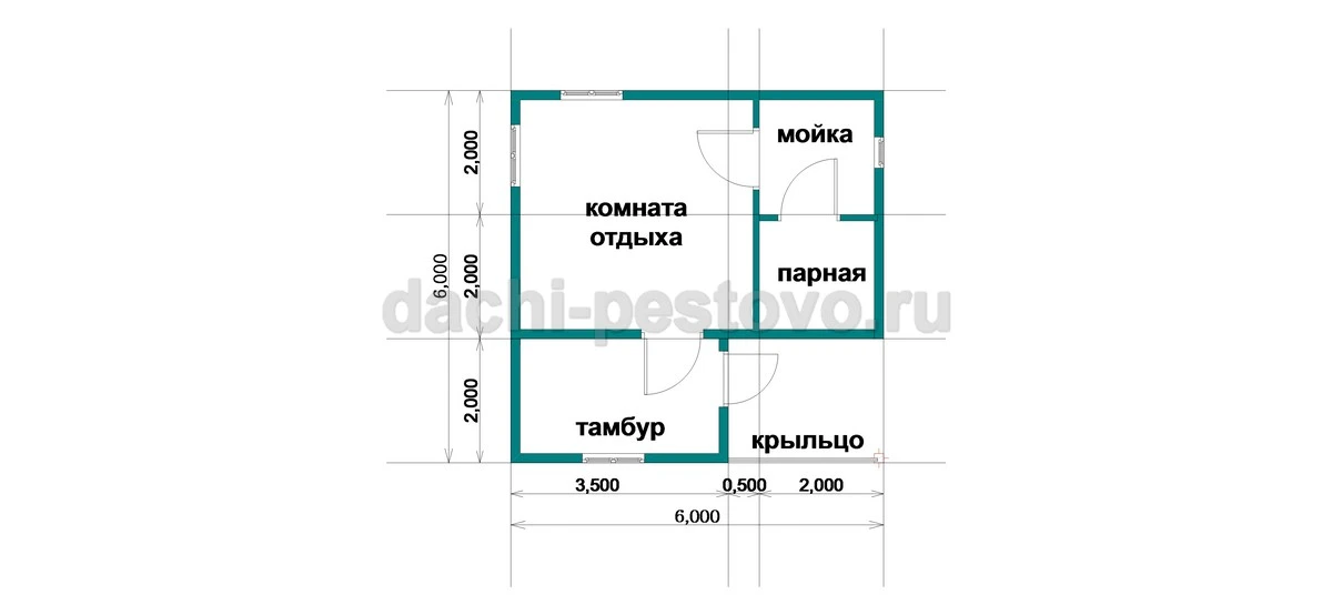 Планировка Баня из бруса №36_1