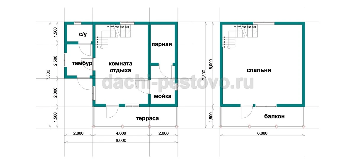 Планировка Баня из бруса №55