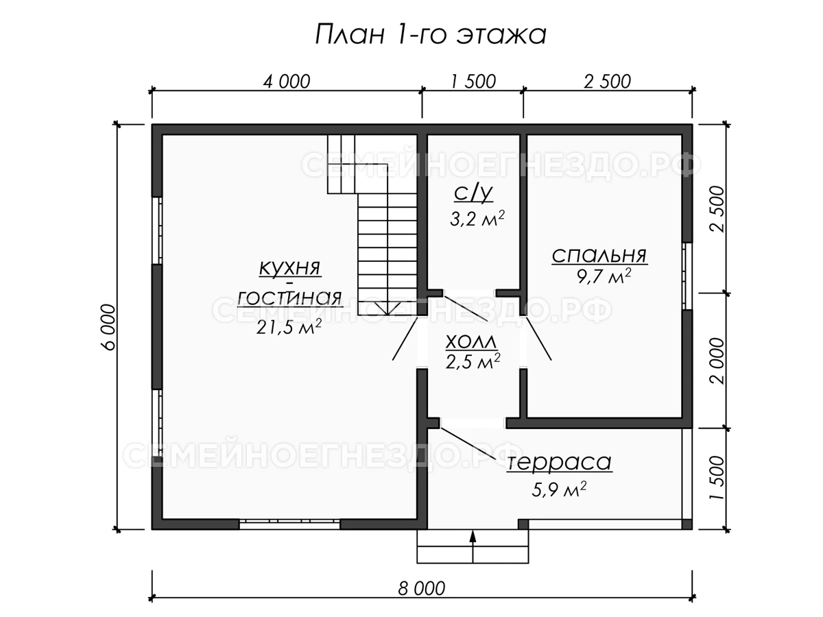 Планировка Брусовой дом № 0250