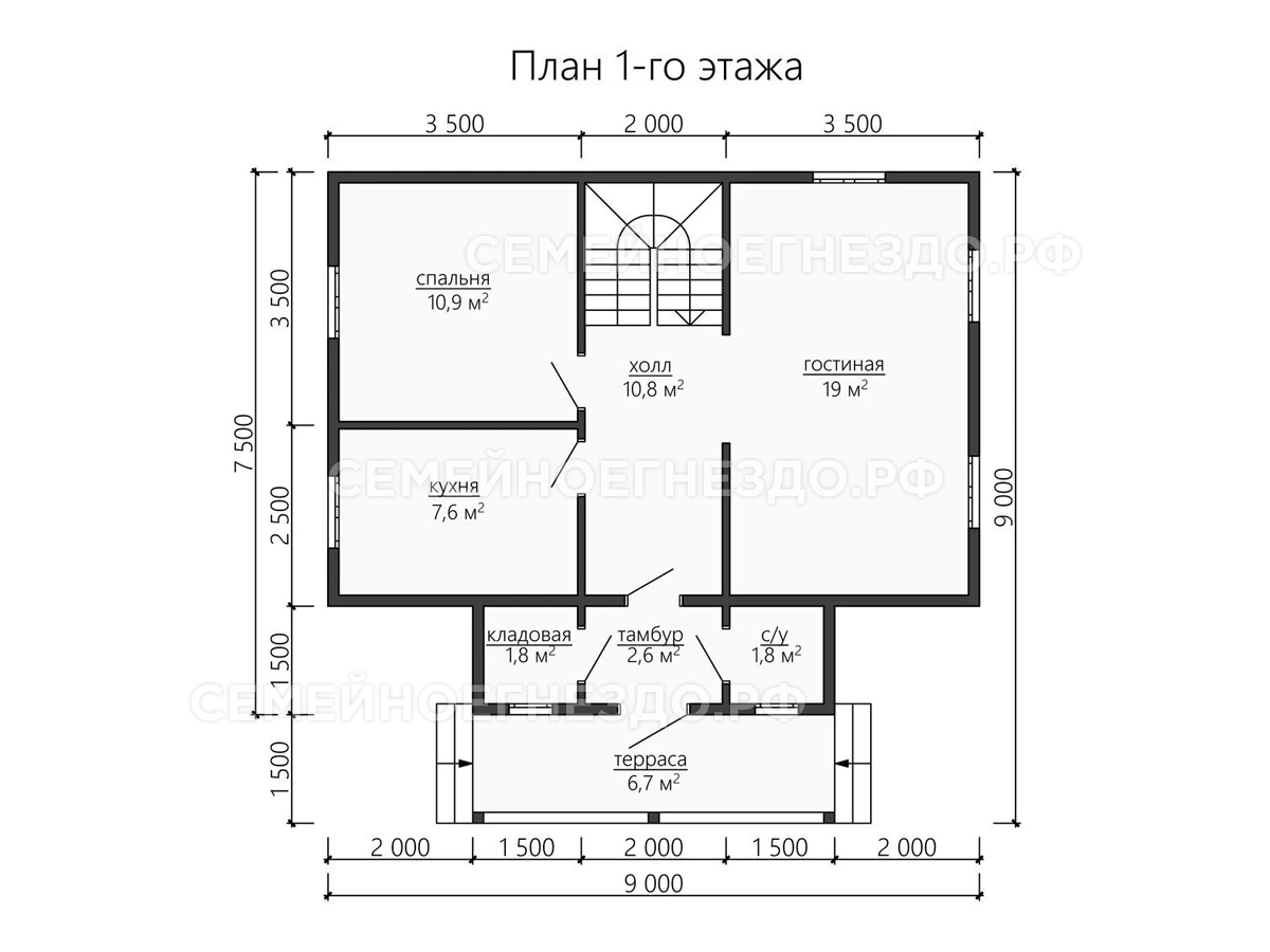 Планировка Каркасный дом № 0172