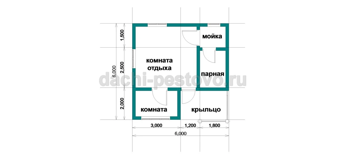 Планировка Баня из бруса №33