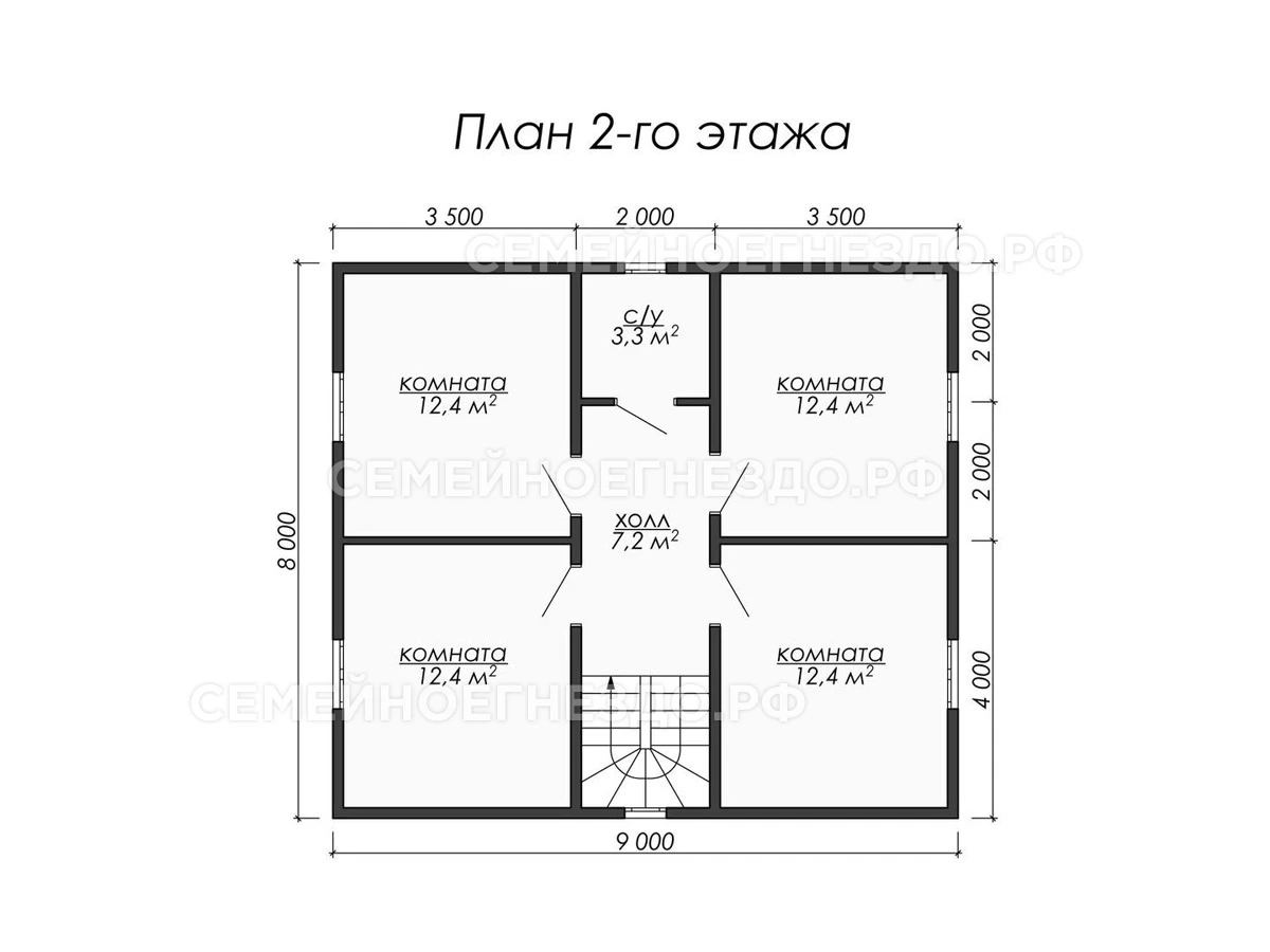 Планировка Каркасный дом № 0057