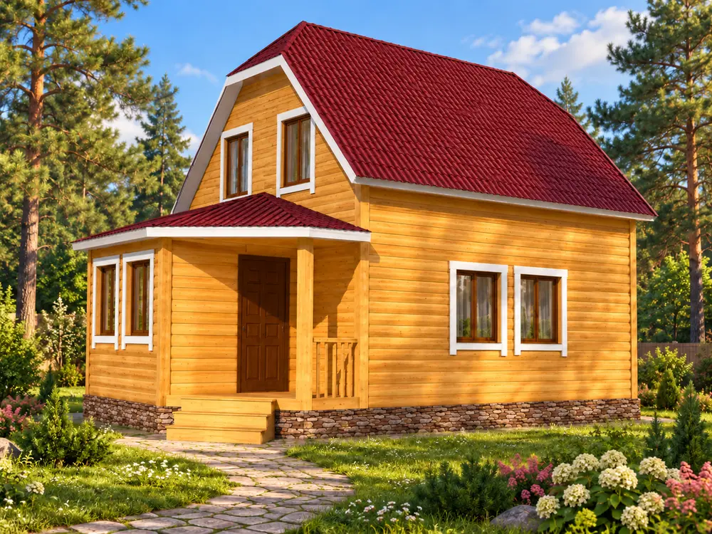 Брусовой дом №116 — визуализация