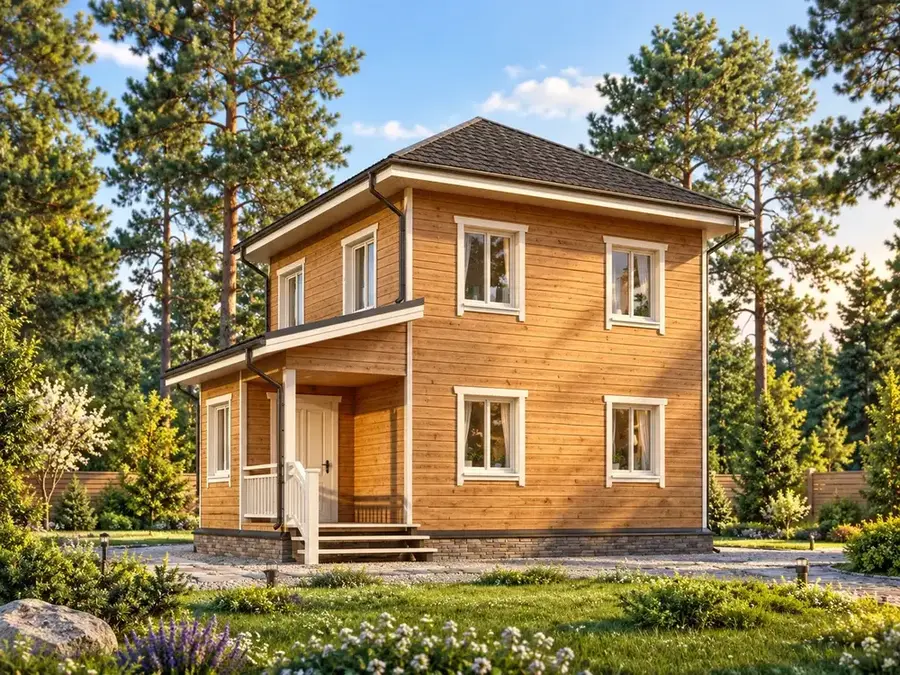 Каркасный дом № 0065 — визуализация проекта